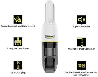 Karcher VCH 2 Cordless Handheld Vacuum Cleaner, Lightweight & Portable, Two-Stage Filter System with HEPA 12 Filter, Washable Dust Container, for Home, Car, and Quick Cleanups