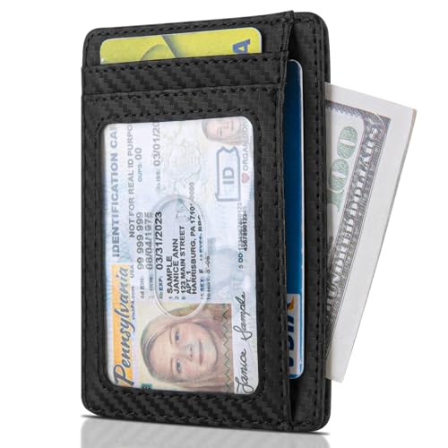 Image of GH GOLD HORSE Slim RFID Blocking Card Holder Minimalist Leather Front Pocket Wallet for Women | Slim