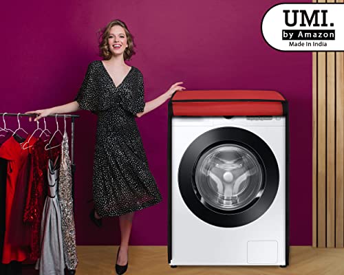 Image of Amazon Brand - Umi. Front Load Washing Machine Cover Suitable for Bosch 6.5 Kg, 7 Kg, 7.5 Kg, 8 Kg, 8.5 Kg, 9 Kg (63cmsX63cmsX81cms, RED)
