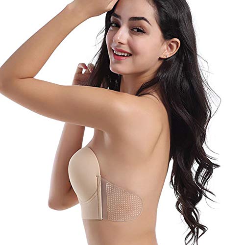 HELYZQ Sutiã adesivo adesivo de silicone sem alças push up profundo U para seios
