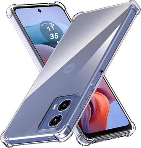 Image of REALCASE Silicone Moto G34 5G | Moto G45 5G Back Cover Case, Scratch Resistant Protective Crystal Clear Transparent Shock Proof Bumper Back Cover Case for Moto G34 5G | Moto G45 5G