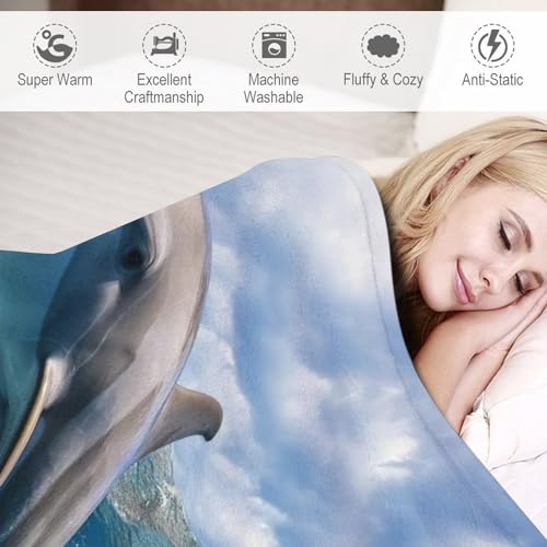 Manta de franela de delfín cálida para sofá cama y manta de microfibra 6