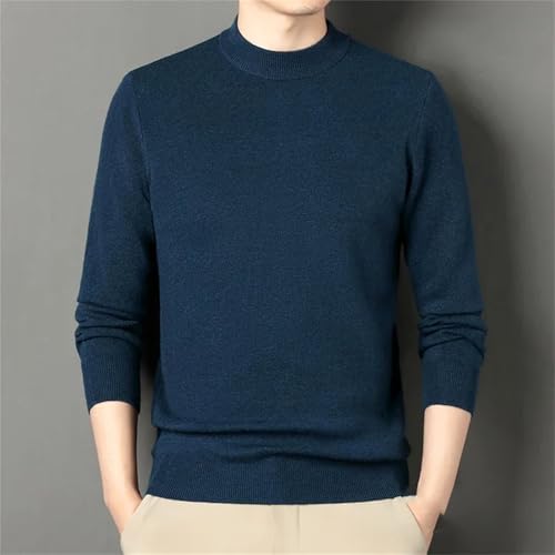 Winter Wool Sweater Men's semi-Turtleneck Solid Color Warm Knitted Sweater Middle-Aged Men's Bottom Sweater3