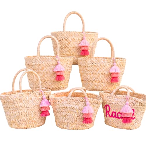 Textured Straw Tote Bag with Tassel