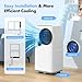 Portable Air Conditioners, 16000 BTU 6-in-1 Cooling, Dehumidifier & Fan, Ultra Quiet with 24H Smart Timer, Auto Shut-Off & Child Lock for Home/Bedroom/Office