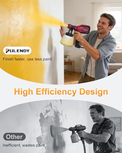 Image of Paint Sprayer, HVLP Spray Gun with Cleaning & Blowing Joints, 4 Nozzle Sizes & 3 Spray Patterns, Easy to Clean, for Furniture, Cabinets, Decks, Walls, Doors, DIY Projects, etc.