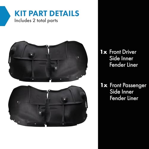 Image of TRQ Front Inner Fender Liner Set Compatible with 2020-2023 GMC Sierra 2500 HD Sierra 3500 HD GM1248314 GM1249314