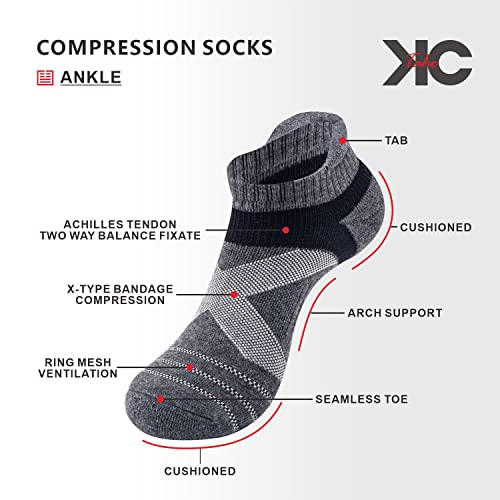 Image of Athletic Ankle Socks for Men & Women, Cushioned Compression Arch Support Socks For Running, Golf & Sports (4 Pairs)