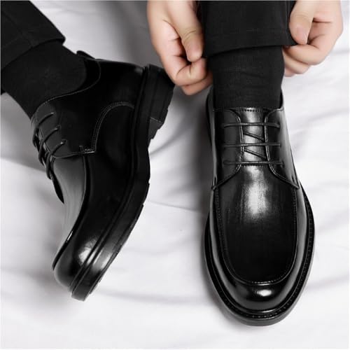 Men's Genuine Leather Breathable Fall Business Dress Shoes Black British Style Wedding Loafers for Groomsmen and Groom3