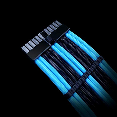 EZDIY-FAB MOD Sleeved Cable - Cavo Prolunga per Alimentatori con Extra Sleeves 300mm-Nero Blu