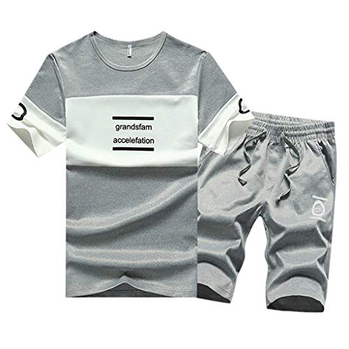 Rikay Letter Print Short Sleeve Set for Jogging Sports Set Casual T Shirt Shorts Plus Size Set M-3XL Dark Gray