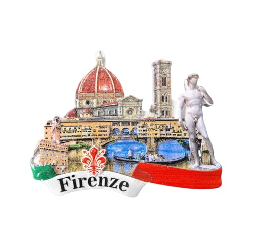 Imán decorativo para refrigerador Florence Italy 3D 8x6 cm miniatura 1