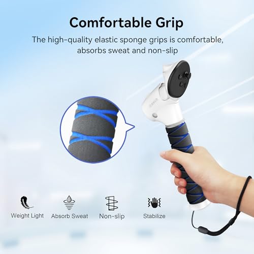 Image of AMVR Upgraded 3-in-1 Controller Extension Grips Compatible with Meta Quest 3, Long Arms for Gorilla Tag, Beat Saber Handles