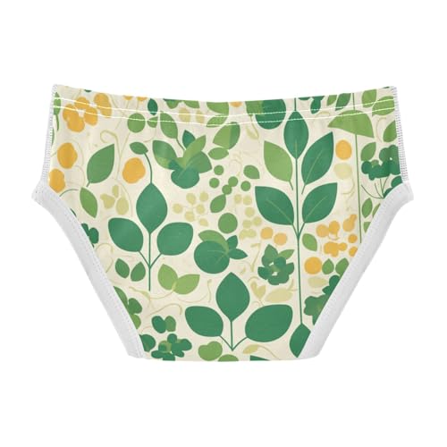 Vintage Grass Green Yellow Pattern Pattern Toddler Boy Pure Cotton Kids Underwear Breathable Undies2