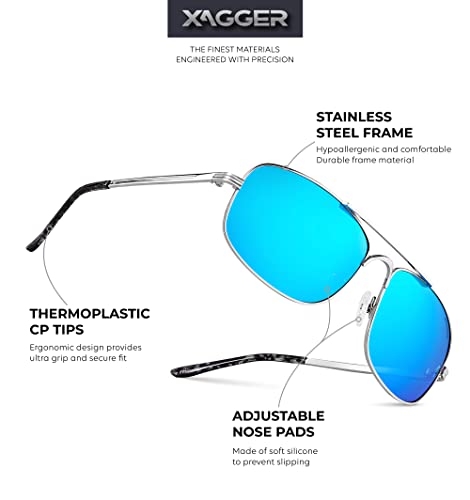 Image of Polarized Brow Bar Aviator Sunglasses for Men Pilot Military Style Metal Frame Driving Shades UV400