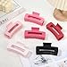 Sisiaipu 4 Inch Big Hair Claw Clips 6 Pcs Large Claw for Thick Hair Square Hair Clips for Women Rectangle Hair Clips Nonslip Acrylic Banana Jaw Clips Hair Accessories for Girls (Pink)