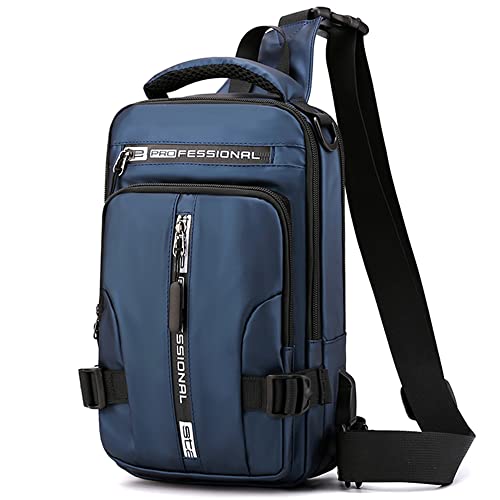 NEUSOP Sling Backpack Chest Bag Mens Shoulder Bag Crossbody Waterproof Casual Shoulder Bag with USB Charging Port Rucksack Cycling Hiking Travel for Men Women Blue - Image 2