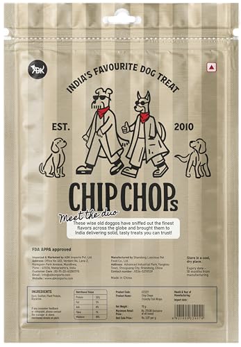 Image of Chip Chops Dog Treat, 70g, Tasty & Nutritious Dog Snack (Crunchy Fish, Pack of 1)