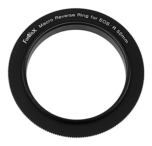 Fotodiox マクロリバースリング 52mm Canon RF対応 - カメラマウントから52mmフィルタースレッドアダプター Canon RFマウントミラーレスカメラ用 ブラック 52-CRF