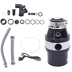 Triturador Fregadero Trituradora de residuos de cocina, 3/4 HP 3500 rpm, residuos de cocina, trituradora de residuos con interruptor de aire, triturador de residuos domésticos, eliminación de residuos de alimentos