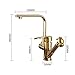 CUTSUGOK Faucets,Kitchen Taps with Pull Out Spray Kitchen Mixer Tapd Hot and Cold 360° Rotating Telesbrass with Spray Kitchen Sink Tap