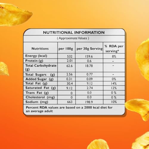 Image of Upperi Masala Twist Kerala Banana Chips | 70g | Spiced Nendran Banana | Real Indian Masala | Rice Bran Oil Fried | Zero Trans Fat | NABL Certified | Vegetarian