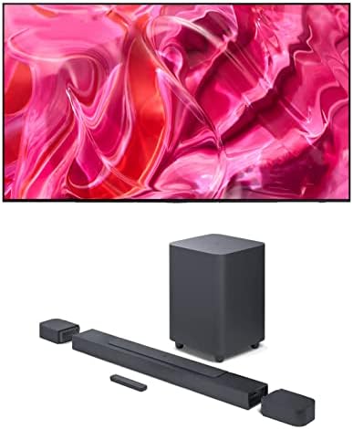 SAMSUNG QN77S90CAFXZA 77 Inch 4K OLED Smart TV with AI Upscaling with a BAR-700 5.1ch Soundbar and Subwoofer with Surround Speakers (2023)