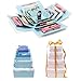 8 Pack Gift Boxes with Lids, 4 Surprise Gift Box Explosion and 4 Paper Square White Nesting Gift Boxes, Exploding Box Set for Boys Boyfriend Husband Son Birthday Wedding Party Favor Boxes (B)