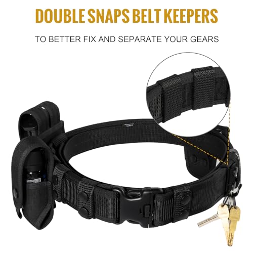 VISMIX Leather Duty Belt Police Duty Belt 2" Hook Lining Basketweave Leather Duty Belts （40-45"）& Nylon Duty Belt4