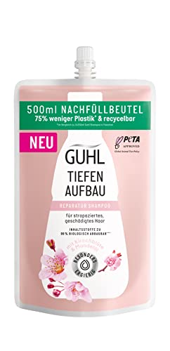 Guhl Tiefenaufbau Nachfüllbeutel 500 ml - Shampoo - Repariert die Haarstruktur - Haartyp: strapaziert, reparaturbedürftig - Ausreichend zum Nachfüllen von 2 Guhl Flaschen Guhl Tiefenaufbau Nachfüllbeutel 500 ml - Shampoo - Repariert die Haarstruktur - Haartyp: strapaziert, reparaturbedürftig - Ausreichend zum Nachfüllen von 2 Guhl Flaschen