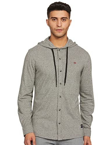 Image of HammerSmith Men's 100% Cotton Long Sleeve Hooded Collar Casual Shirt