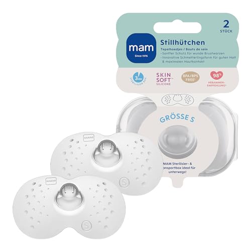 MAM Stillhütchen Größe S (ø 17 mm) im 2er-Set, extra weiche...
