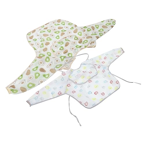 LRXIYODE 2piezas Baberos Impermeables De Manga Larga Para Niño Baberos Completos Impermeables Para Comer Bebe De Manga Larga