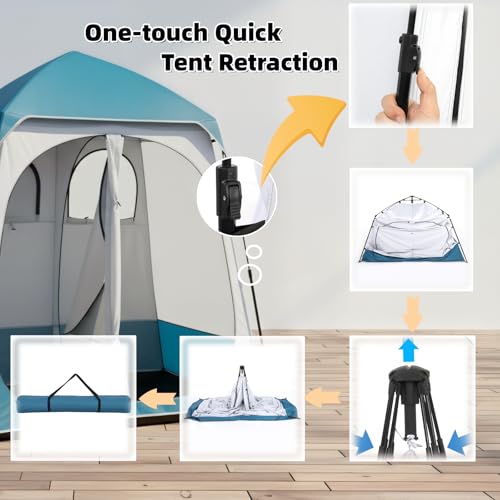 Carpa Ducha Camping Portátil 2 Habitaciones 90x90x48 pulgadas miniatura 5