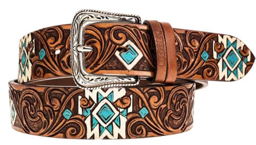 HOOEY Women's Tooled Leather Belt - HWBLT029