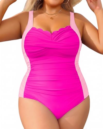 Image of Plus Size One Piece Swimsuit- Tummy Control Full Coverage Bathing Suit