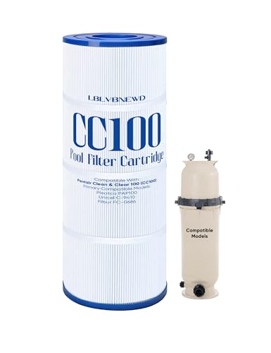 CC100 Pool Filter Cartridge Compatible with Pentair CC100 Clean & Clear CCRP100 PAP100 PAP100-4 C-9410 R173215 Filbur FC-0686 59054200 160316 160354 SP100 Predator 100 100 sq.ft 160 Pleats