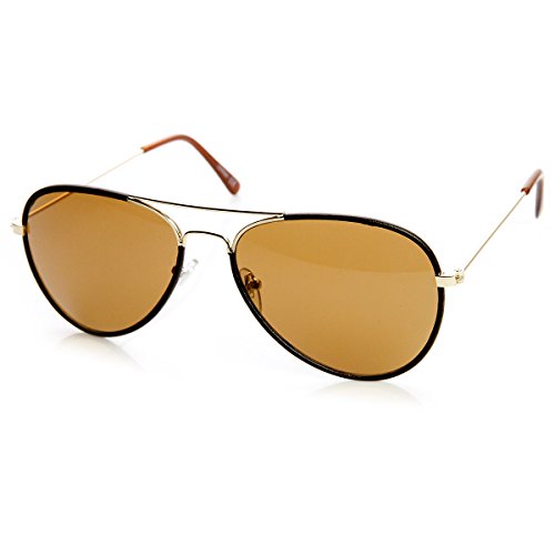 zeroUV Classic Metal Two-Tone Pilot Teardrop Aviator Sunglasses