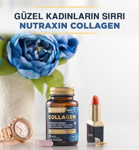 Nutraxin Collagen Gold Quality Tablet – Hidrolize Kolajen, C Vitamini, Hyaluronik Asit, Biotin, Çinko ve Resveratrol – 30 Tablet - Görsel 5