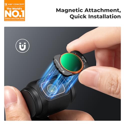 Image of K&F CONCEPT FD161 Magnetic Wide Angle Lens & Effect & ND & CPL Filter Set Compatible with Pocket 4 /3, Xtra Muse, Wide-Angle Lens CPL Black Diffusion 1 /4 ND2-32 Filters, HD Optical Glass /Multi-Coated