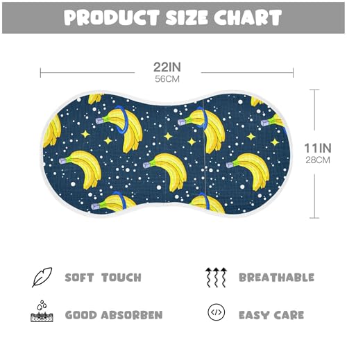 xigua Yellow Bananas Muslin Baby Burp Cloths Set of 2, Super Soft & Absorbent Burping Rags, Cotton Burp Clothes Shower Gift for Newborn, Baby Girls and Boys4