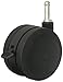 Shepherd Softech Series 100mm Diameter Soft Tread Unhooded Twin Thermoplastic Elastomer Wheel Caster with Brake, 7/16" Diameter x 1-7/16" Length Grip Ring Stem, 225 lbs Capacity, Black