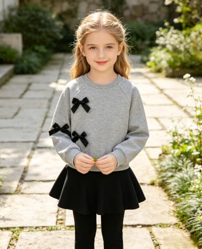Image of Toddler Girl Clothes Ruffle Long Sleeve Heart Print Tops and Pants 2PC Little Girl Winter Outfits Size (4-7T)
