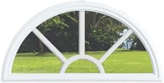 Universal 22 x 10 Round Top 5 Lite Glass & White Frame Door Insert