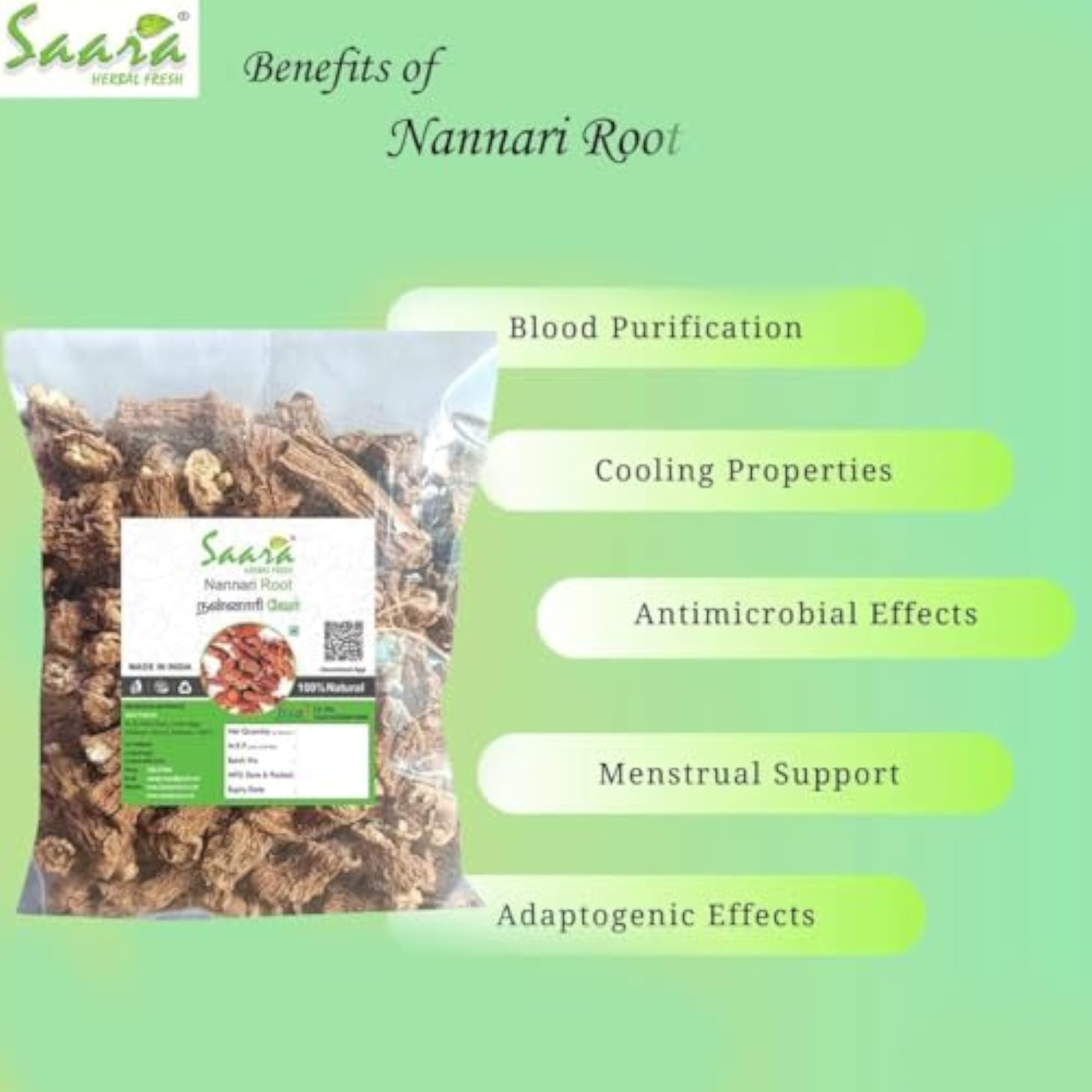 Nannari Roots, 800g Natural Body Coolant