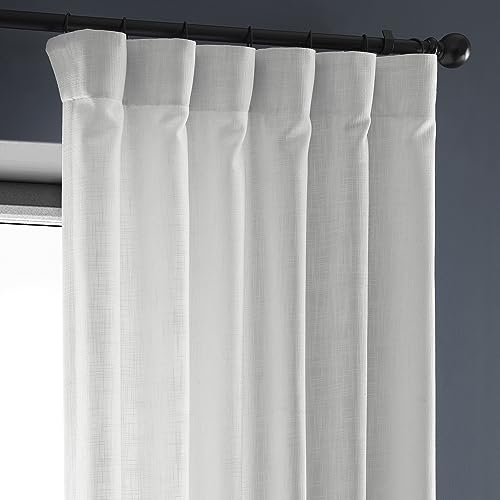 Image of HPD Half Price Drapes Heavy Faux Linen Light Filtering Curtains for Bedroom 96 inch Long (1 Panel) - Rod Pocket Curtain for Living Room - Window Curtains Home Decor - 50 inchW X 96 inchL, Rice White (Pack of 8)