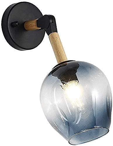 Lampe murale en verre rétro et métal rond style industriel