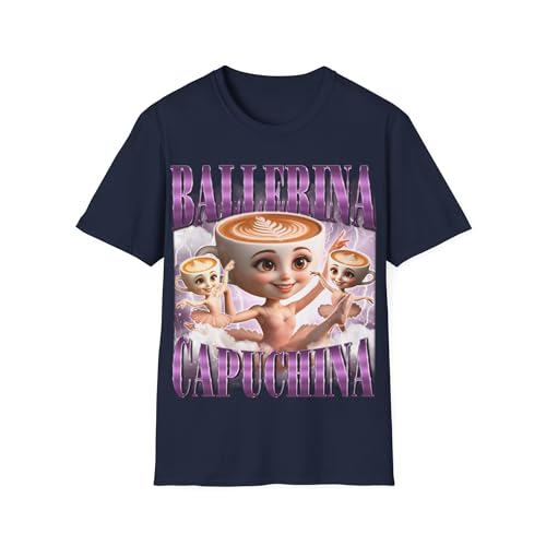 T-shirt Ballerina Capuchina humour italien imprimé bootleg style brainrot tendance pour homme et femme