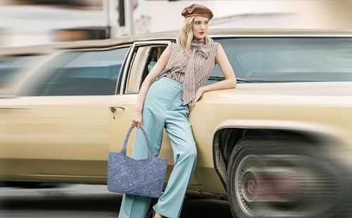 Image of Queenoris Shoulder Bags for Women, Fashion Purses and Handbags Top Handle Vegan Leather Shopper Satchel Large Travel Tote Bag | TOP HANDLE