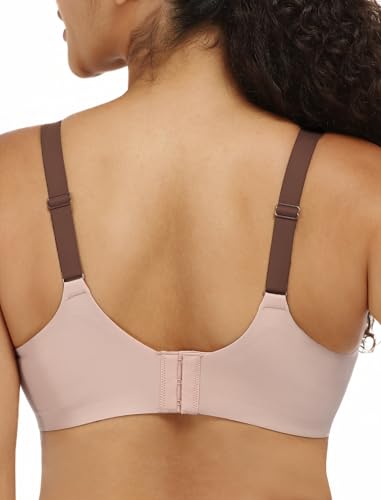 Image of Wireless Bra with Support, Seamless Bra for Women, Mesh Elegance Shaping Bra with Contrast Colored Straps